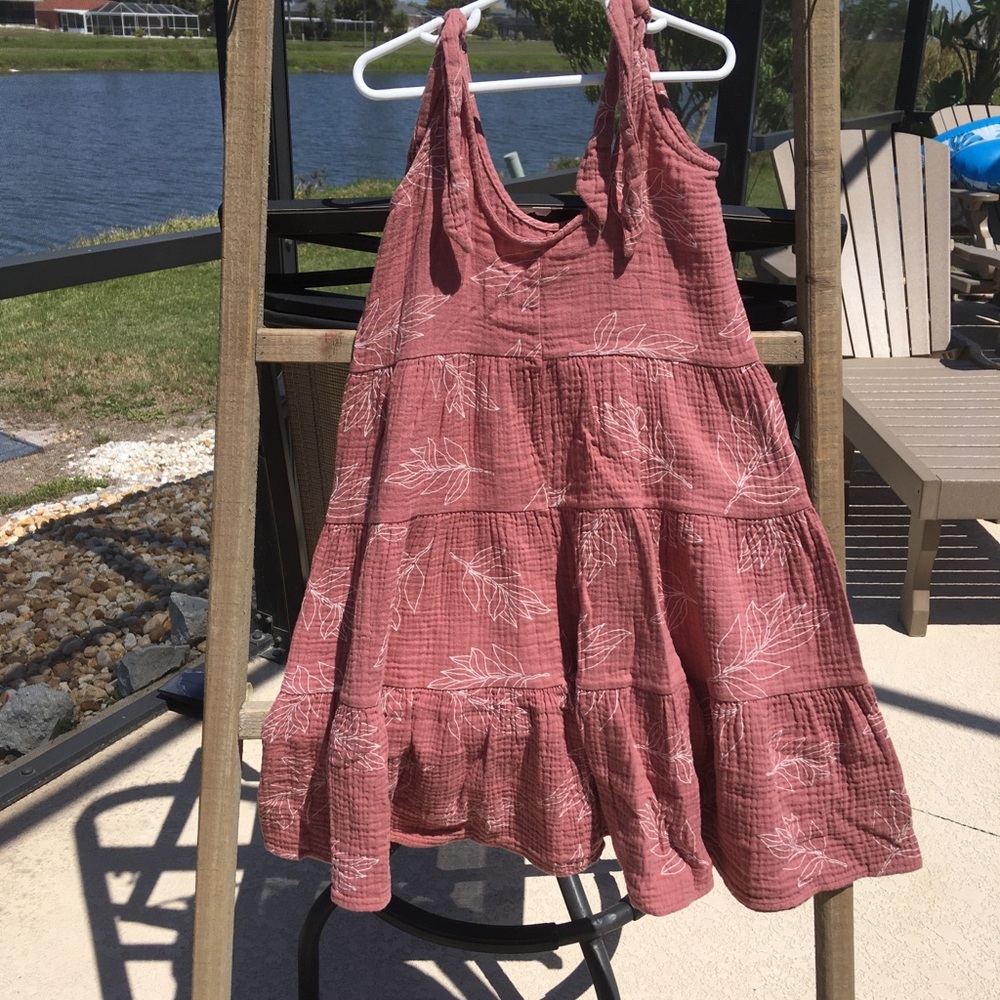Dot Dot Smile Fancy Collection Rose Pink Floral Feminine Gauze Sundress SZ 7